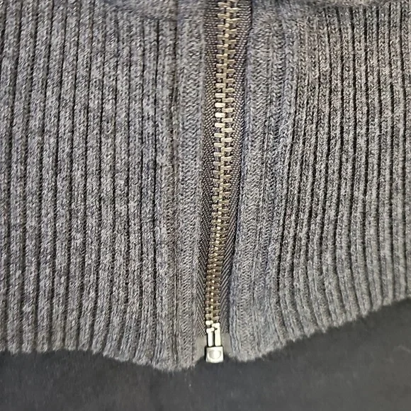 Banana Republic Charcoal Double-Breasted Cotton Jacket With Zip Closure - Picture 3 of 9